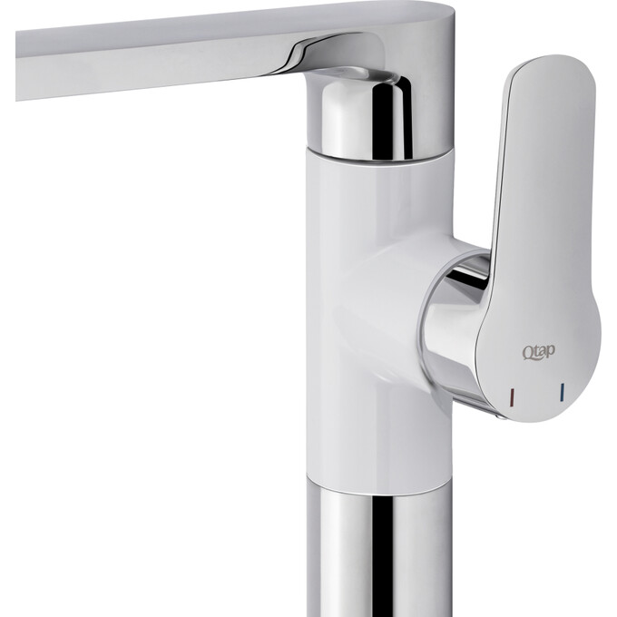 Смеситель для кухни Qtap Eco CRW 007F (хром/белый матовый), фото 2