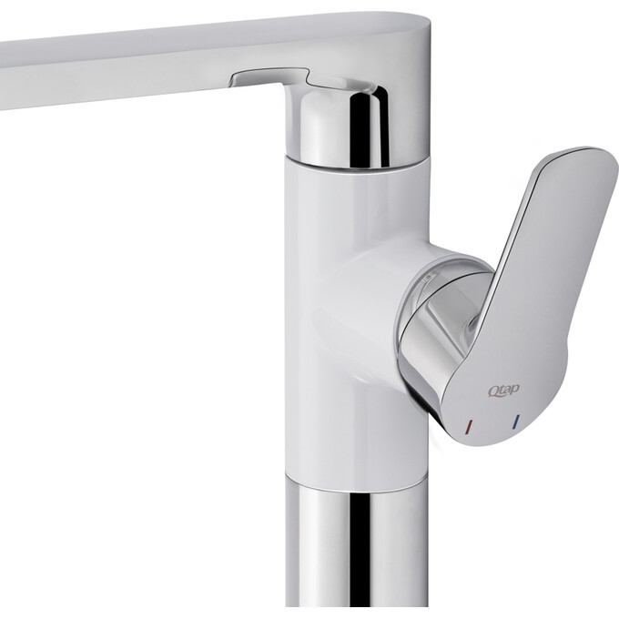 Смеситель для кухни Qtap Eco CRW 007F (хром/белый матовый), фото 3