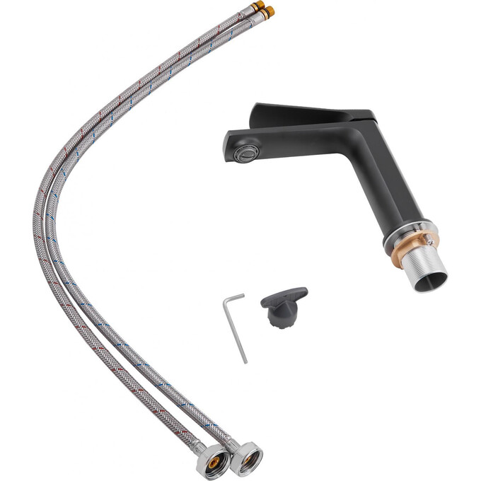 Змішувач для раковини Qtap Slavonice 1042103B (чорний матовий), фото , изображение 3