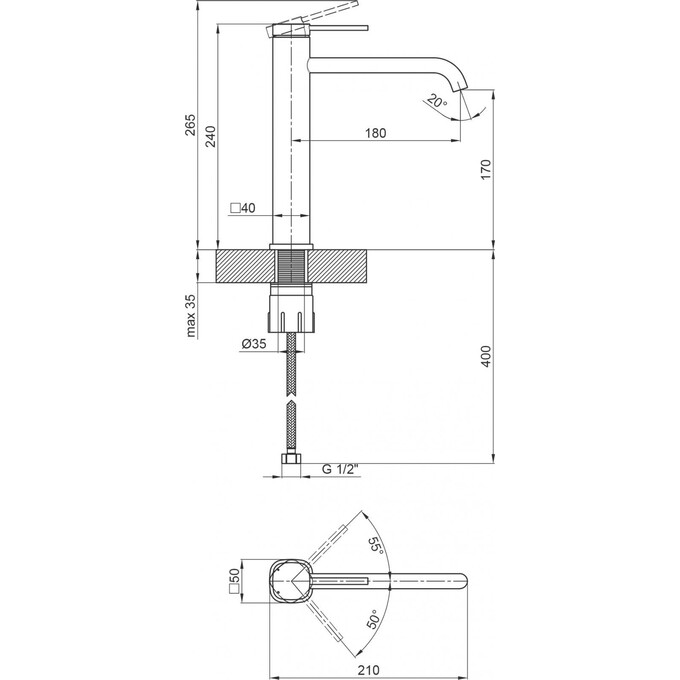 Смеситель для раковины Qtap Robin 1060H102K (серый глянцевый), фото 3