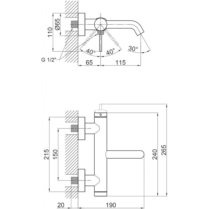 Змішувач для ванни Qtap Robin 3060102B (чорний), фото , изображение 5