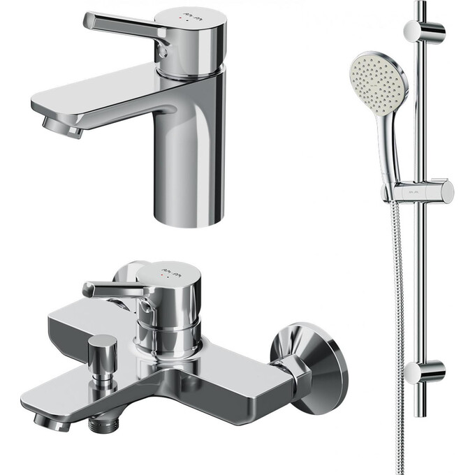 Набір змішувачів для ванни 3 в 1 Am.Pm X-Joy F40985B00 (F85B02100+F85B10000+F0190000), фото 