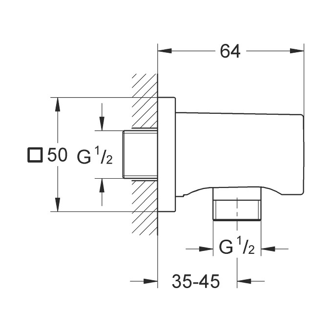 Підключення для душового шланга Grohe Rainshower 27076000, фото , изображение 2