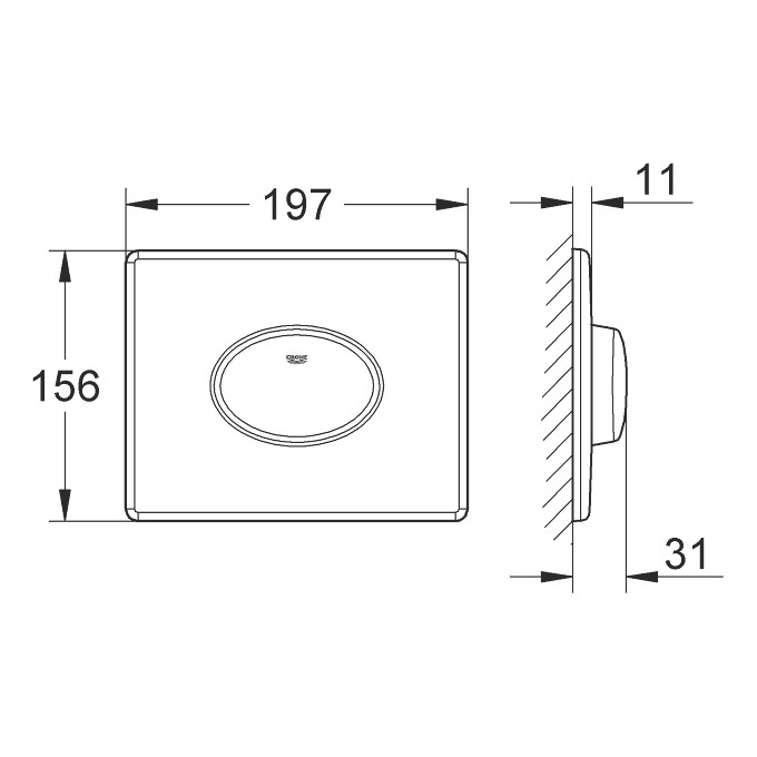 Панель смыва Grohe Skate Air 38565SH0 (белая), фото 3
