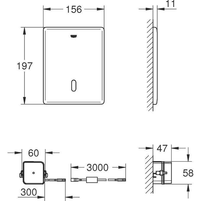 Інфрачервона електроніка для системи змиву для унітазу Grohe Tectron Skate 38393SD1 (нерж), фото , изображение 3