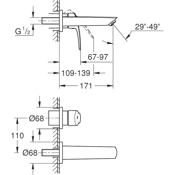 Зовнішня частина змішувача для раковини Grohe Eurosmart New S-Size 29337003, фото , изображение 5