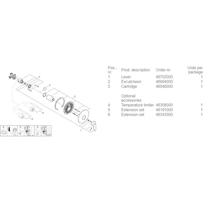 Змішувач прихованого монтажу для душу Grohe BauFlow 29112000, фото , изображение 4