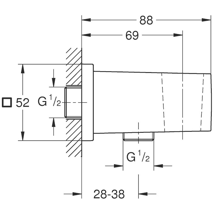 Підключення для шлангу з утримувачем Grohe Euphoria Cube 26370AL0 (матовий графіт), фото , изображение 4