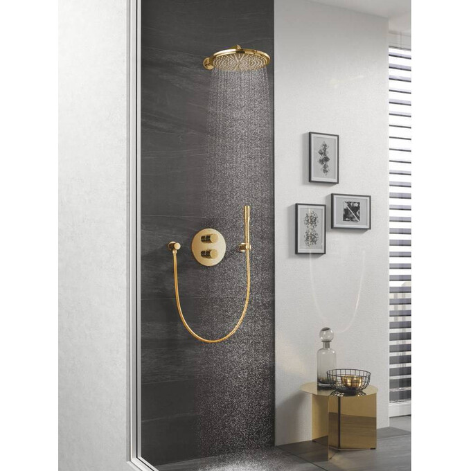 Верхній душ з душовим кронштейном Grohe Rainshower Cosmopolitan 310 26066GL0 (холодний світанок), фото , изображение 3