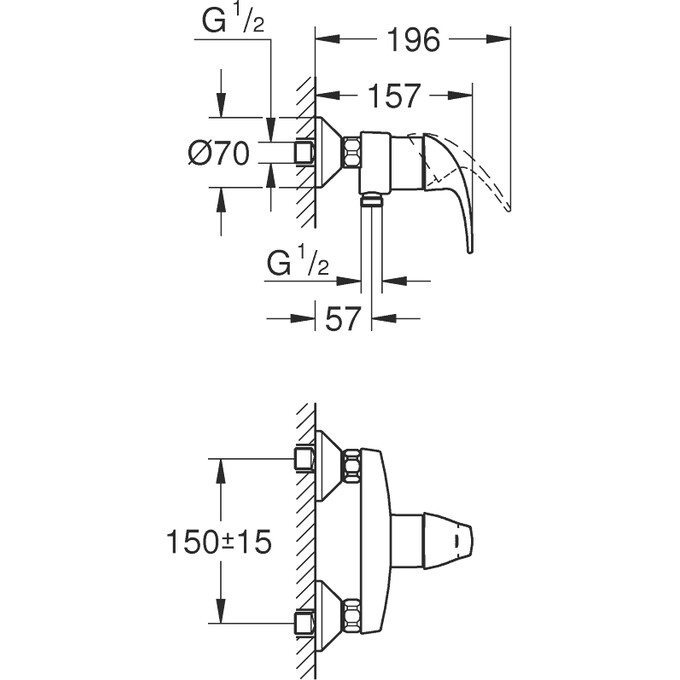 Смеситель для душа Grohe Start Curve 23767000, фото 2