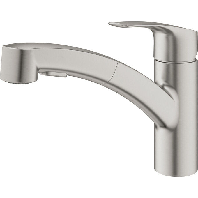 Змішувач для мийки з висувною лійкою Grohe Eurosmart New 30305DC1 (дамаська сталь), фото , изображение 3