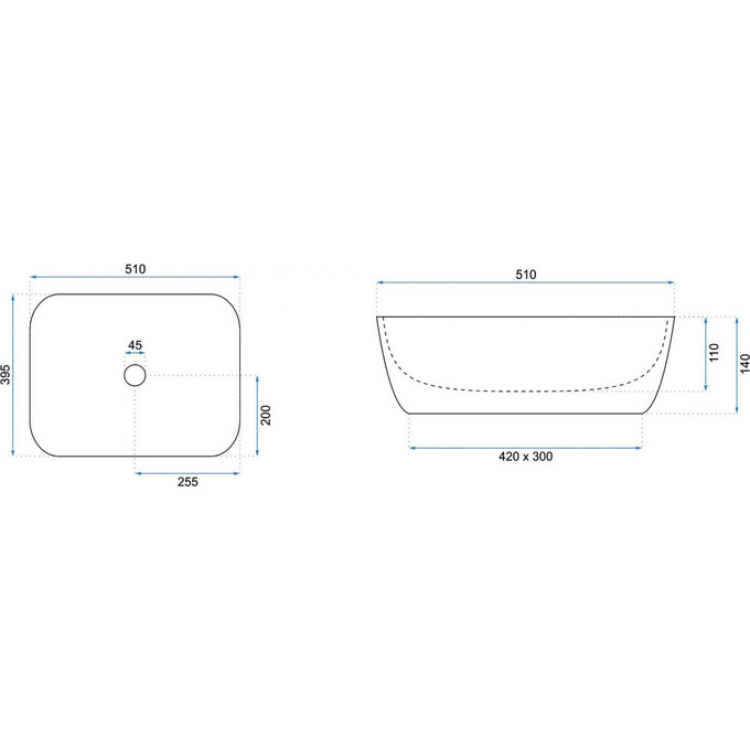 Раковина Rea Freja Beige REA-U6647 (51x39.5 см, бежевая, чаша), фото 6