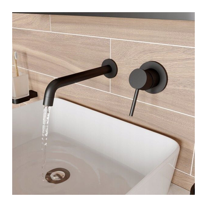 Змішувач прихованого монтажу для умивальника Rea Lungo BAT-B0969 (чорний, внутрішня частина в комплекті), Колір виробника: чорний, фото , изображение 4