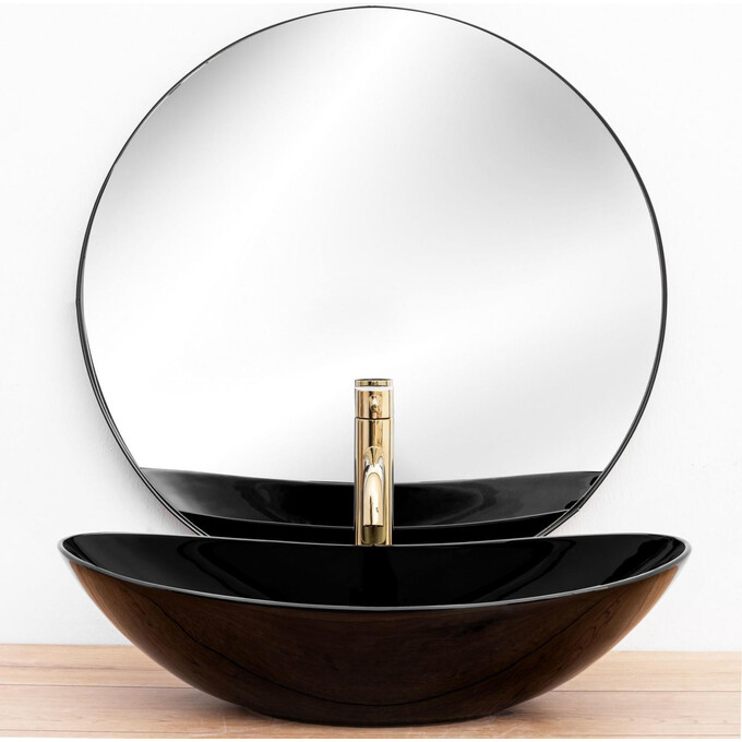 Раковина Rea Royal 60 Black REA-U0445 (60.5x36 см, черная, чаша), Доступные размеры: 60 x 36, Цвет производителя: черный глянец, фото 4