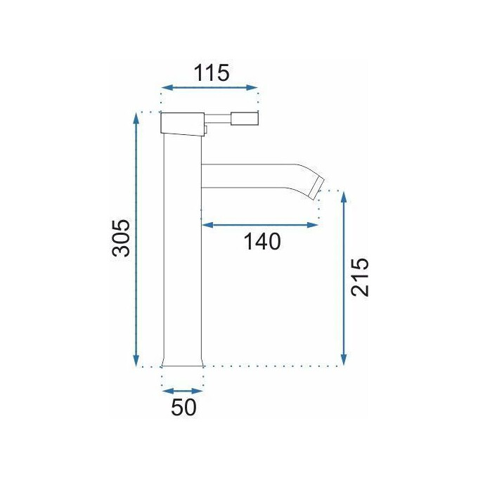Змішувач для умивальника високий Rea Graf REA-B0027, фото , изображение 4
