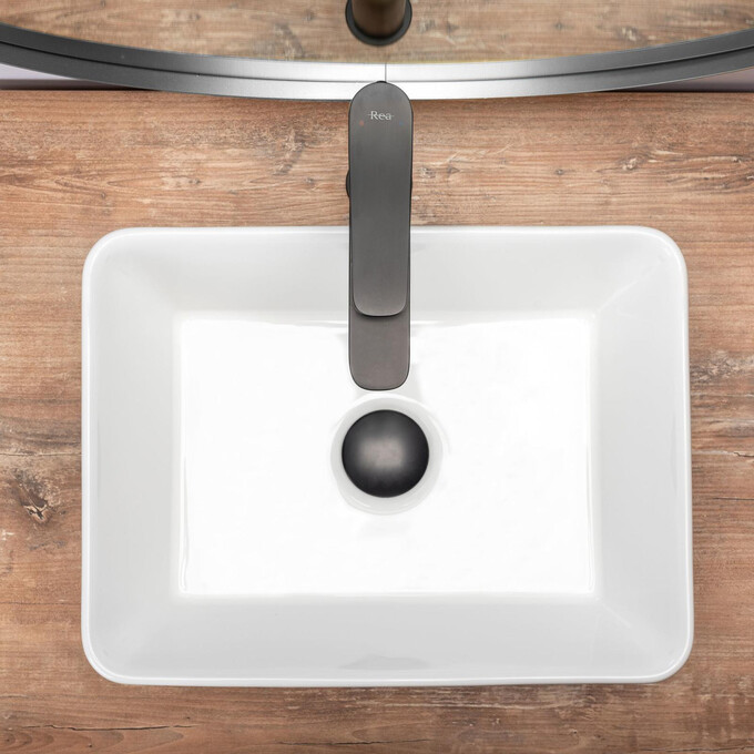 Раковина Rea Anita Mini REA-U0952 (41x31 см, накладна), фото , изображение 4
