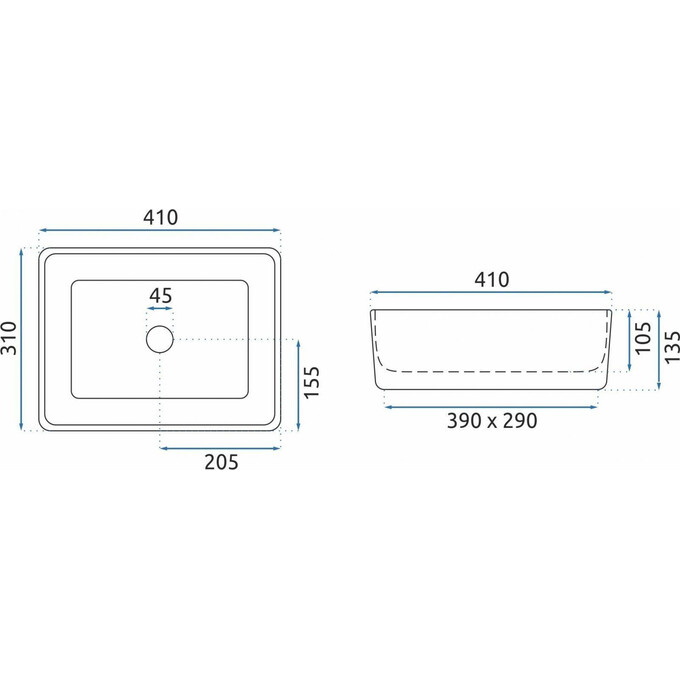Раковина Rea Anita Mini REA-U0952 (41x31 см, накладна), фото , изображение 6