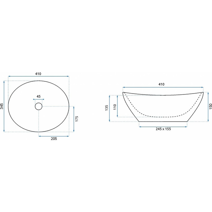 Раковина Rea Sofia Gold/White REA-U0456 (41x34.5 см, біла/золота, чаша), Доступні розміри: 41 x 34, Колір виробника: білий глянець, золото, фото , изображение 5