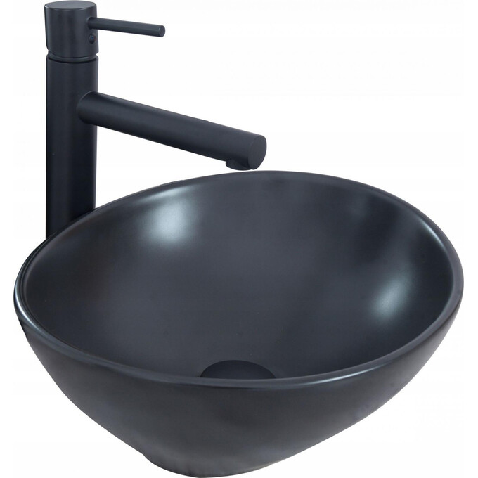 Раковина Rea Sofia N Black Matt REA-U0333 (41x34.5 см, чорна матова, чаша), Доступні розміри: 41 x 34, Колір виробника: чорний матовий, фото 