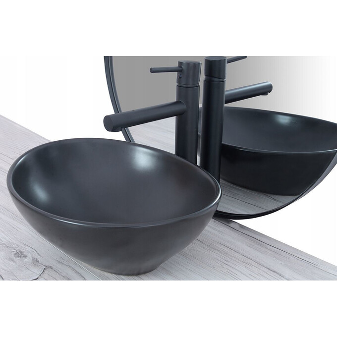 Раковина Rea Sofia N Black Matt REA-U0333 (41x34.5 см, чорна матова, чаша), Доступні розміри: 41 x 34, Колір виробника: чорний матовий, фото , изображение 2