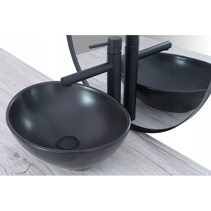 Раковина Rea Sofia N Black Matt REA-U0333 (41x34.5 см, чорна матова, чаша), Доступні розміри: 41 x 34, Колір виробника: чорний матовий, фото , изображение 3