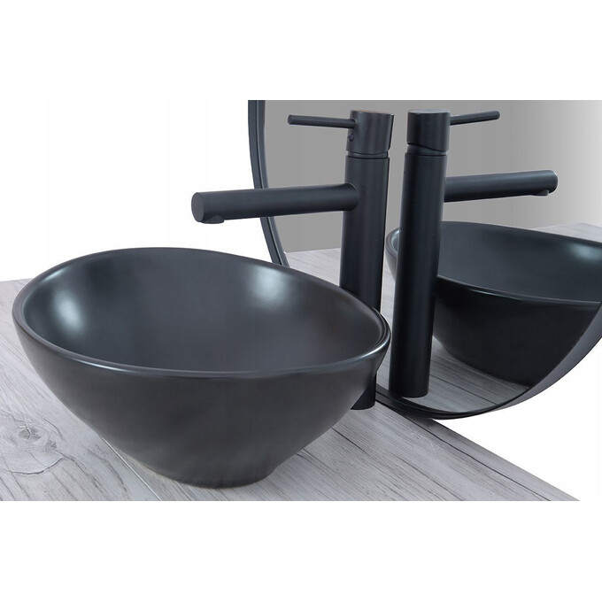 Раковина Rea Sofia N Black Matt REA-U0333 (41x34.5 см, чорна матова, чаша), Доступні розміри: 41 x 34, Колір виробника: чорний матовий, фото , изображение 4