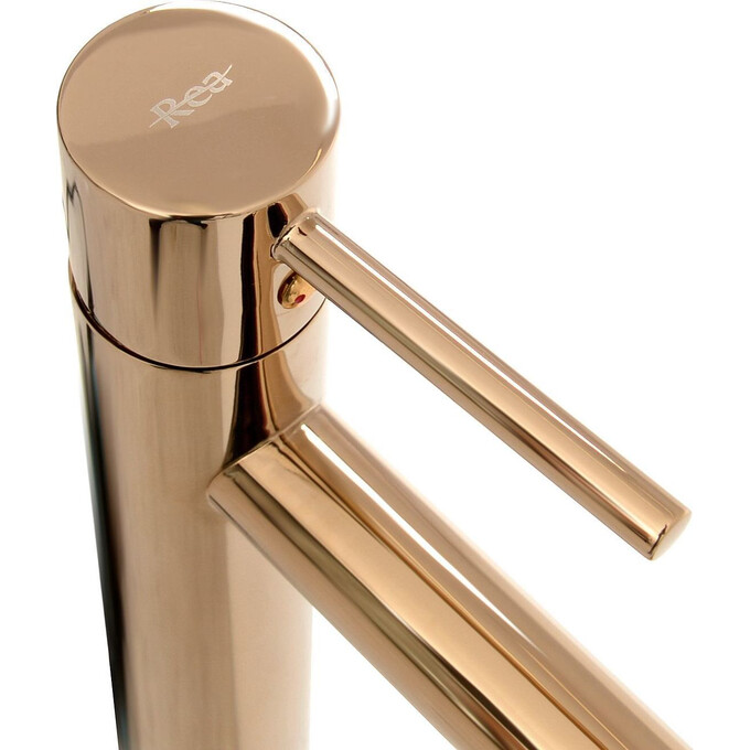 Високий змішувач для умивальника Rea Tess REA-B8804 (рожеве золото), фото , изображение 6