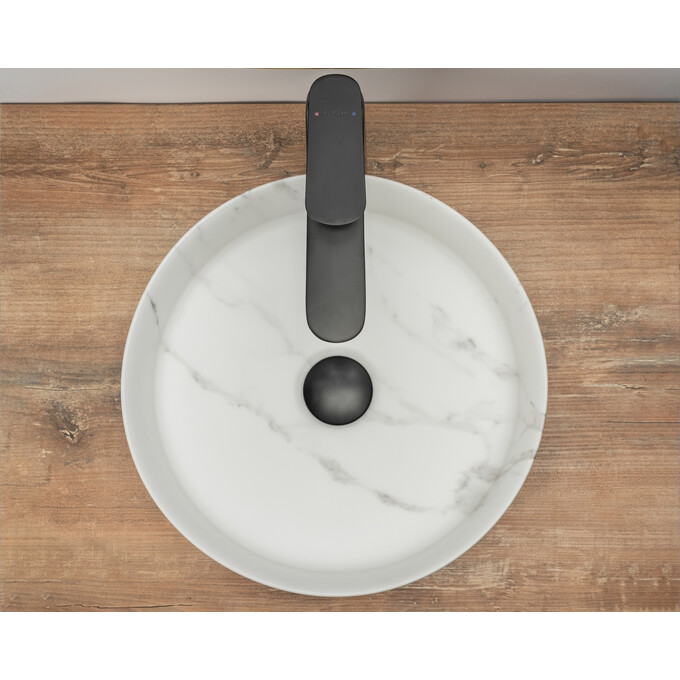 Раковина Rea Sami Marble Matt REA-U8703 (36x36 см, мармур, чаша), Колір виробника: сірий мармур матовий, фото , изображение 5