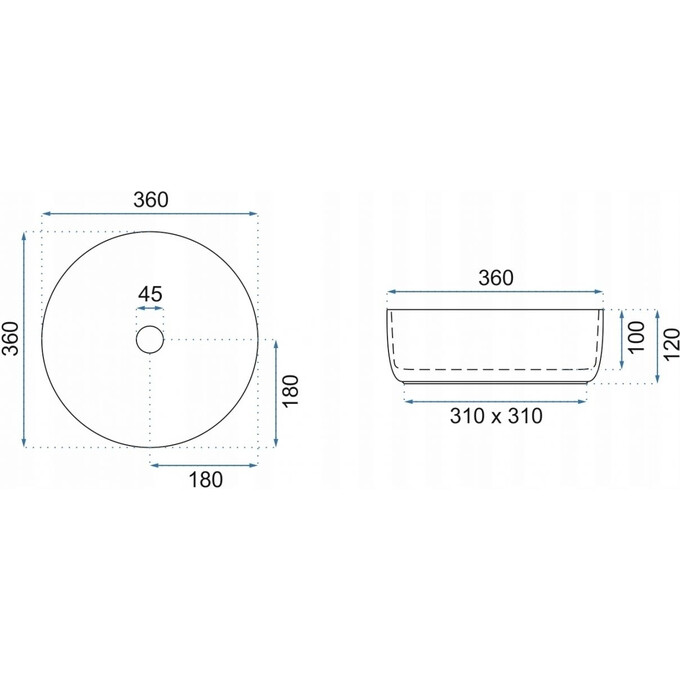 Раковина Rea Sami Marble Matt REA-U8703 (36x36 см, мармур, чаша), Колір виробника: сірий мармур матовий, фото , изображение 6