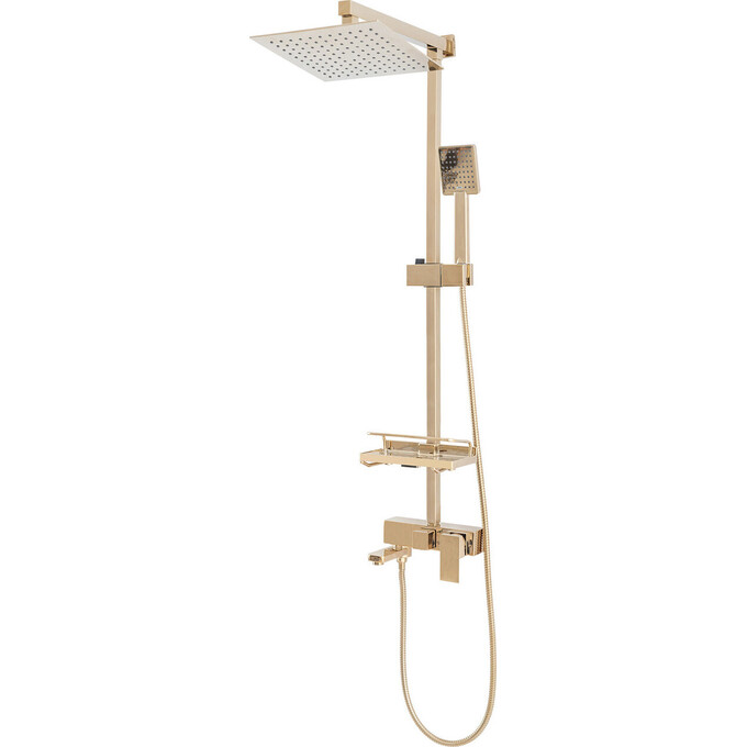 Душова система Rea Jack Gold REA-P7008 (золота, з поличкою), Колір виробника: золото, фото , изображение 2