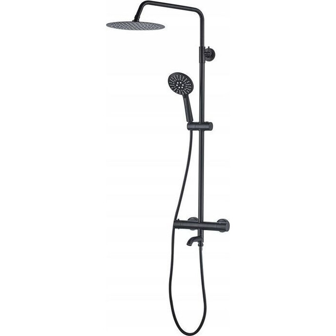 Термостатична душова система Rea Lungo Black REA-P4113 (чорна), Колір виробника: чорний, фото , изображение 3