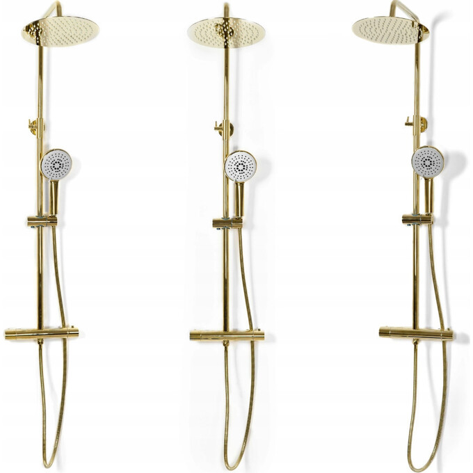 Термостатична душова система Rea Vincent Gold REA-P8005 (золота), Колір виробника: золото, фото , изображение 4