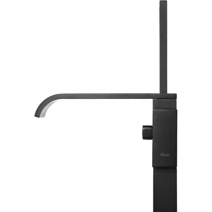Змішувач для ванни для підлоги Rea Carat Black Matt REA-B5423 (чорний матовий), фото , изображение 5