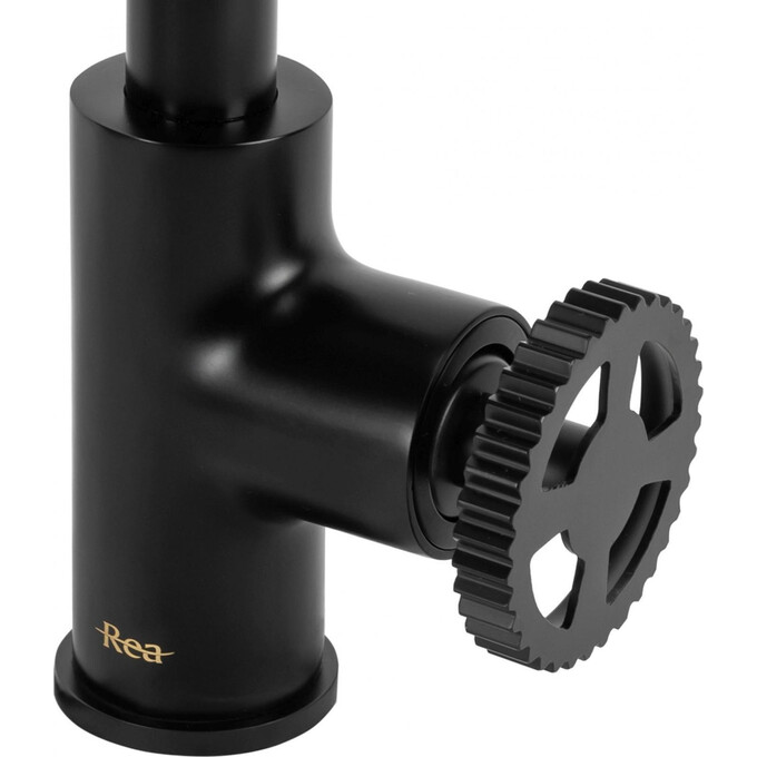 Змішувач для умивальника Rea Vertigo REA-B8767 (чорний матовий), фото , изображение 3