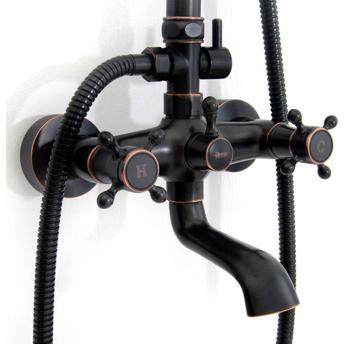 Душова система Rea Retro Old Black REA-P2366 (чорна), фото , изображение 9