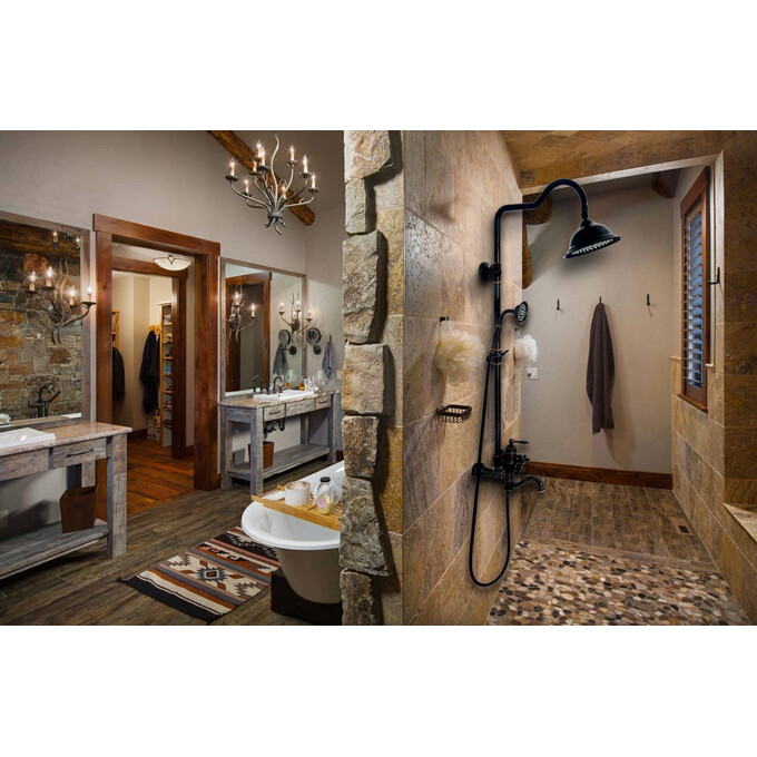 Душова система Rea Retro Old Black REA-P2366 (чорна), фото , изображение 2