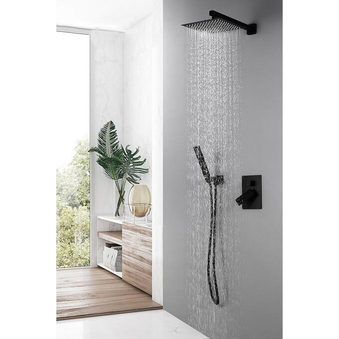 Душевая система скрытого монтажа Rea Fenix Black+Box REA-P6920 (черная матовая), фото 2