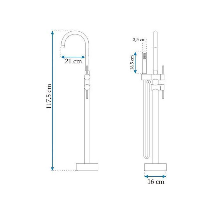 Смеситель для ванны напольный Rea Ortis REA-B1011, фото 6