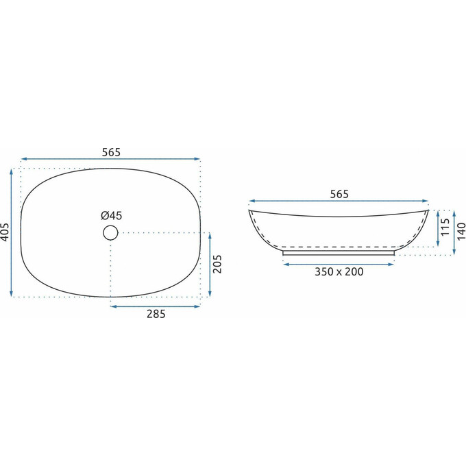 Раковина Rea Tango REA-U5610 (56x40 см, чаша), фото , изображение 6