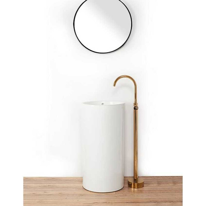 Смеситель для умывальника Rea Ortis Gold REA-B4890 (золотой, напольный), Цвет производителя: золото, фото 3