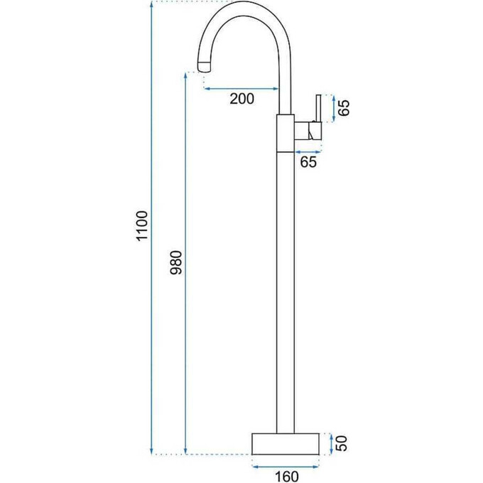 Смеситель для умывальника Rea Ortis Gold REA-B4890 (золотой, напольный), Цвет производителя: золото, фото 4