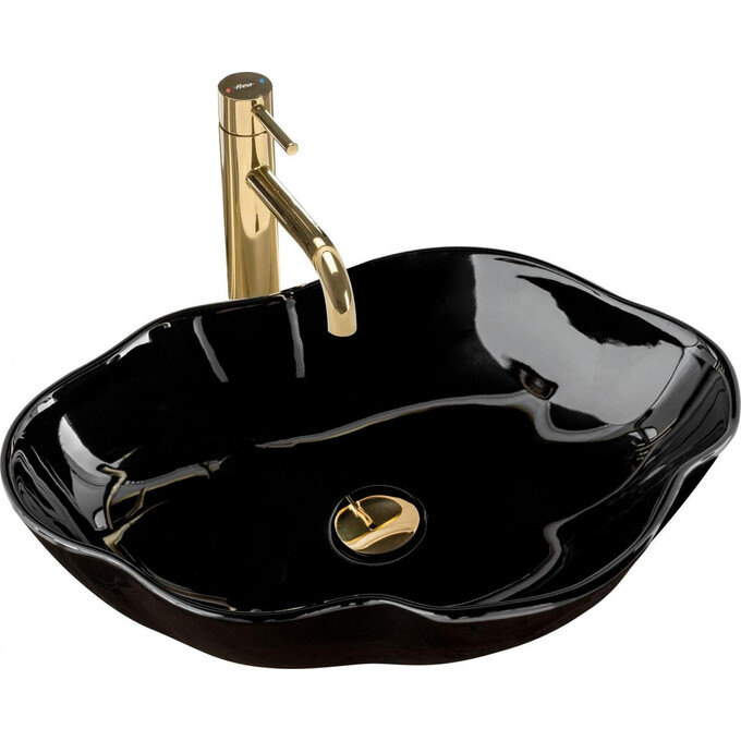 Раковина Rea Pearl Black REA-U0858 (51.5x37.5 см, чорна, чаша), фото 