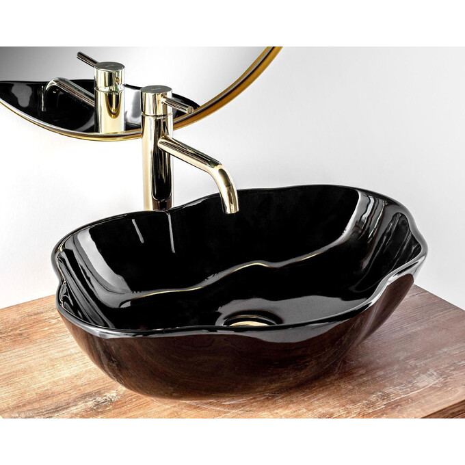 Раковина Rea Pearl Black REA-U0858 (51.5x37.5 см, чорна, чаша), фото , изображение 2