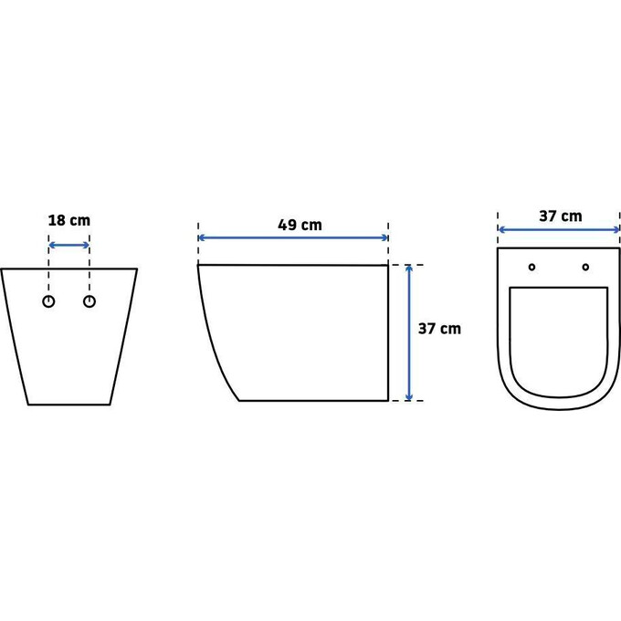 Безобідковий підвісний унітаз Rea Carlo Mini Rimless Flat REA-C8489 (з сидінням Soft-Close, чорний матовий), Колір виробника: чорний матовий, фото , изображение 5
