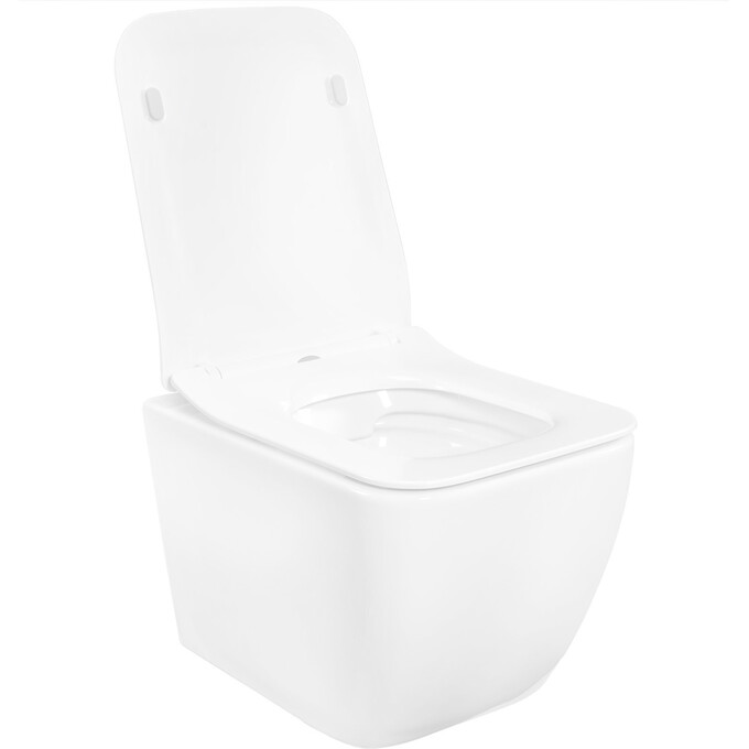 Безободковый подвесной унитаз Rea Martin Slim Rimless Duroplast REA-C8006 (с сиденьем Soft-Close), фото 4