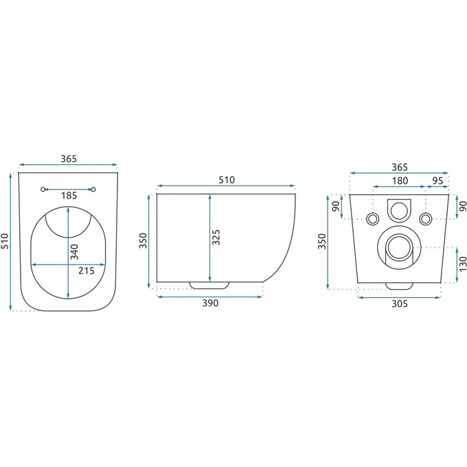 Безободковый подвесной унитаз Rea Martin Slim Rimless Duroplast REA-C8006 (с сиденьем Soft-Close), фото 6