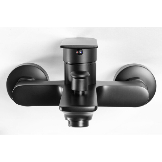 Змішувач для ванни Rea Mayson REA-B9634 (чорний матовий, з лійкою та шлангом), фото , изображение 9