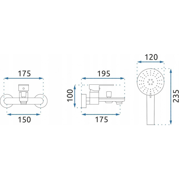 Смеситель для ванны Rea Mayson REA-B5662 (с лейкой и шлангом, золотой), фото 6