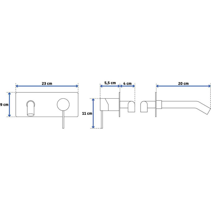 Змішувач прихованого монтажу для умивальника Rea Viva REA-B6251 (золотий, внутрішня частина в комплекті), фото , изображение 3