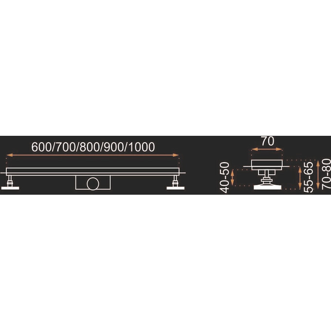 Трап для душу Rea Pure Neo Mirror Gold Pro 100 REA-G5611 (1000 мм, золотий), фото , изображение 7